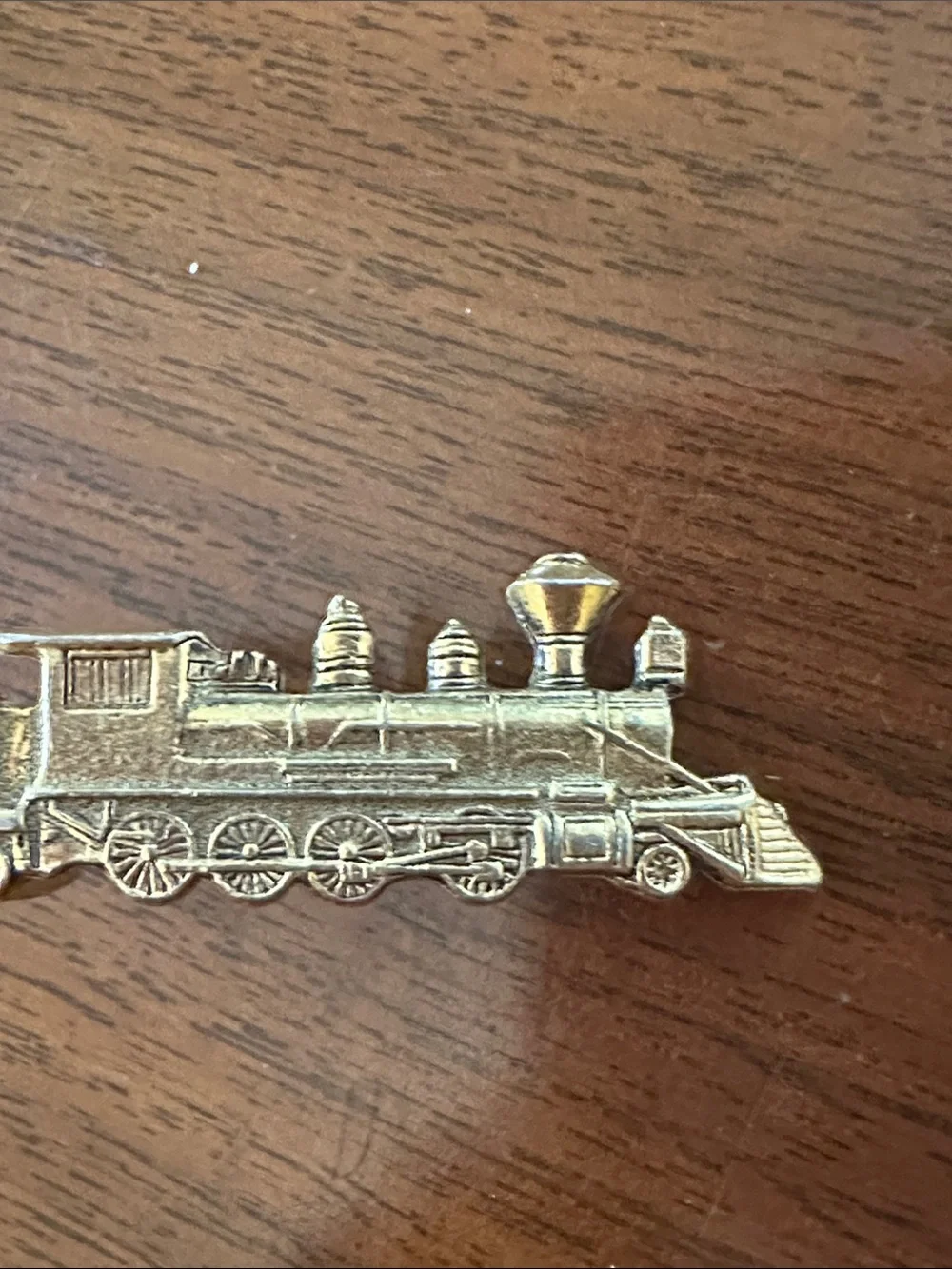 Vintage Gold Tone A.T. & S.F.R.R‎ Steam Locomotive Tie Clip